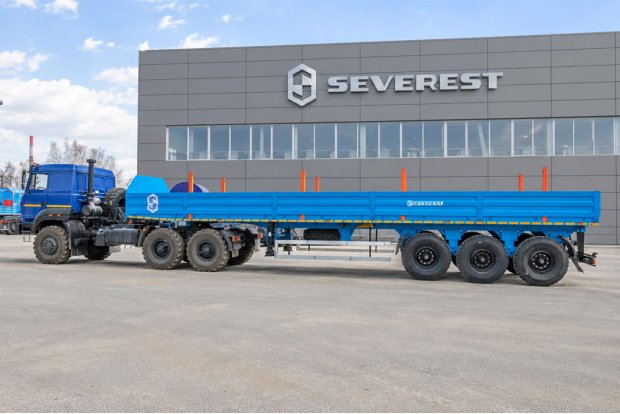 Автопоезд в составе седельного тягача Камаз 65955 (К-5) и ППБ 40-31-12К