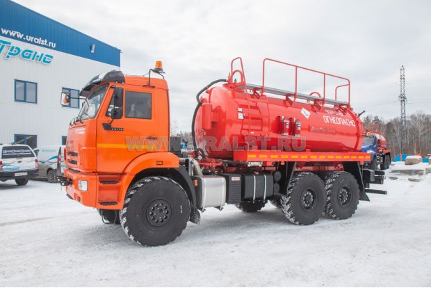 Автоцистерна вакуумная для нефтепродуктов АКН-11-ОД КО УСТ 5453 Камаз 43118-50, доработка под ДОПОГ