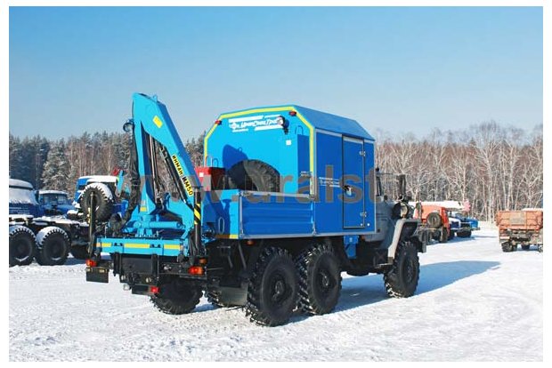 Автофургон Урал с крано-манипуляторной установкой ИМ-50