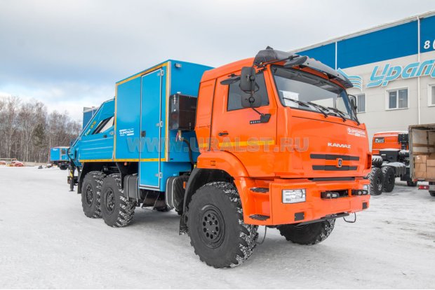 Автофургон ГПА 6+2 откр. с КМУ ИМ-150N УСТ 5453 Камаз 43118, сп.м 