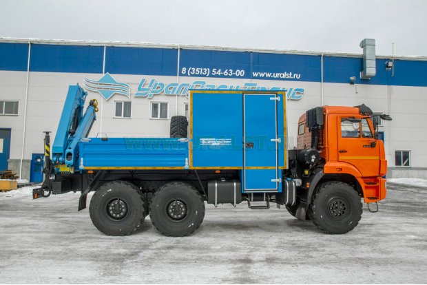 Автофургон ГПА 6+2 откр. с КМУ ИМ-95 УСТ 5453 Камаз 43118-50
