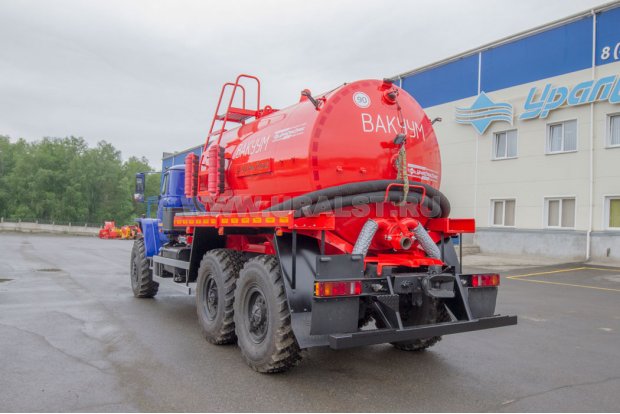 Автоцистерна вакуумная МВ-8Т КО УСТ 5453 Урал 4320-60Е5, наружные шпангоуты, 5 мм