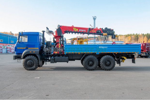 Автомобиль бортовой с КМУ ИТ-200 (тросовый, люлька, бур) УСТ 5453 Урал 4320-80, сп.м