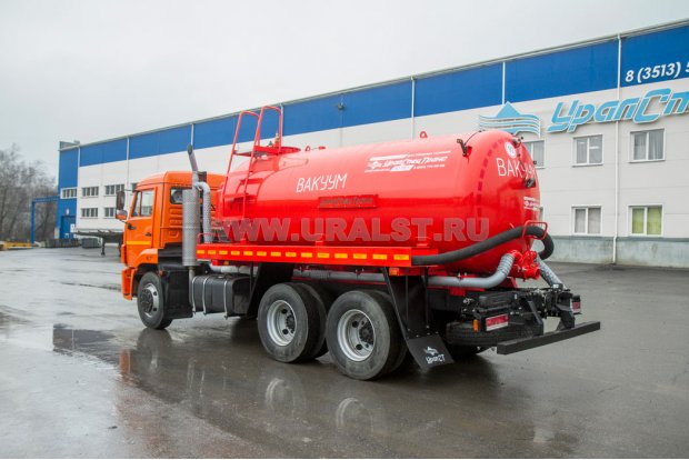 Автоцистерна вакуумная коммунальная МВ-11 КО УСТ 5453 Камаз 65115-48(А5), ревизионный люк, подогрев сливного крана