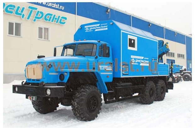 Фургон Урал АНРВ с краном-манипулятором ИМ-95