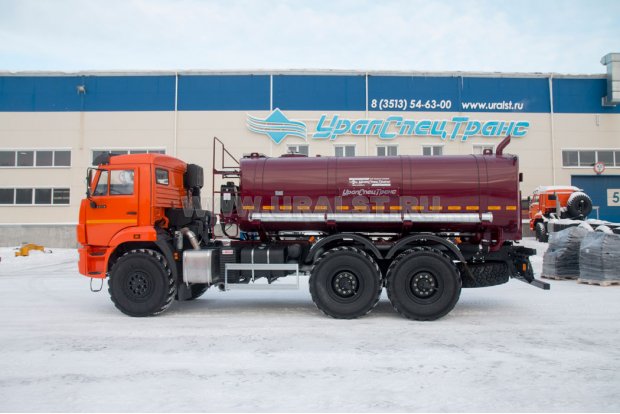 Автоцистерна для воды АЦПТ-10Н УСТ 5453 Камаз 43118-50 насос, обогрев насосного отсека