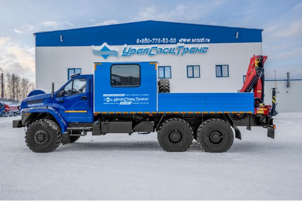 Автофургон ГПА 6+2 откр. с КМУ ИМ-95 УСТ 5453 Урал NEXT 4320-6951-72
