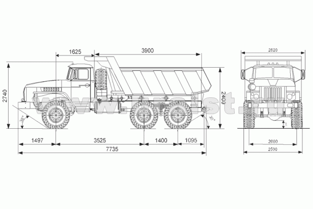 Самосвал Урал 55571-30 задн.борт