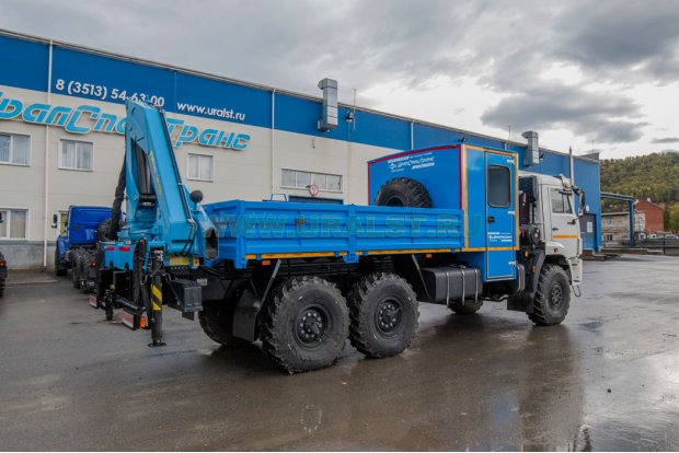 Автофургон ГПА 4+2 откр. с КМУ ИМ-150 УСТ 5453 Камаз 43118-50