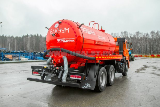 Автоцистерна вакуумная коммунальная МВ-11 КО УСТ 5453 Камаз 65115-48(А5), ревизионный люк, подогрев сливного крана