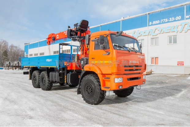 Контейнеровоз с КМУ Kanglim KS-1256G (тросовый) УСТ 5453 Камаз 43118
