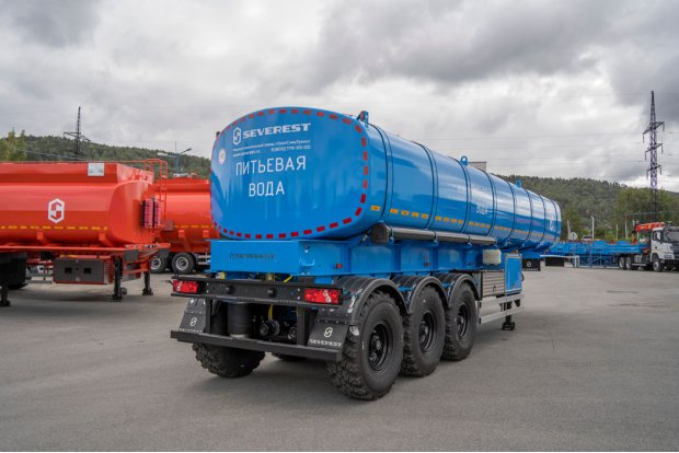 Полуприцеп цистерна для пищевых жидкостей (водовоз) ППЦПТ 30Т-31-3Н ТЭН УСТ 9465 рамная, термос, нерж, насос