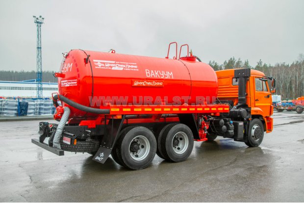 Автоцистерна вакуумная коммунальная МВ-11 КО УСТ 5453 Камаз 65115-48(А5), ревизионный люк, подогрев сливного крана