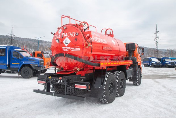 Автоцистерна вакуумная для нефтепродуктов АКН-11-ОД КО УСТ 5453 Камаз 43118-50, доработка под ДОПОГ