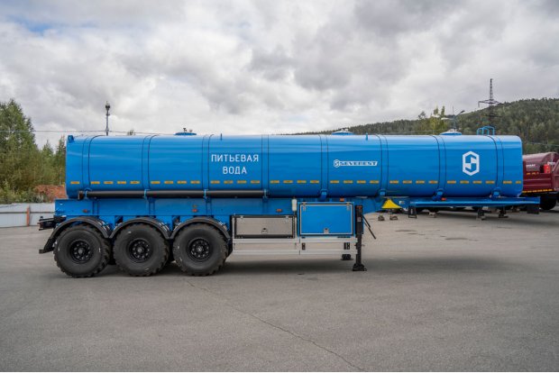 Полуприцеп цистерна для пищевых жидкостей (водовоз) ППЦПТ 30Т-31-3Н ТЭН УСТ 9465 рамная, термос, нерж, насос
