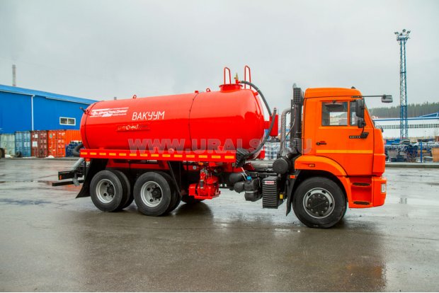 Автоцистерна вакуумная коммунальная МВ-11 КО УСТ 5453 Камаз 65115-48(А5), ревизионный люк, подогрев сливного крана