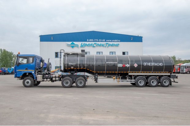 Полуприцеп-цистерна битумовоз ППЦБ 38КТ-32 УСТ 9465 + Тягач SHACMAN SX32586V385 (6х6)