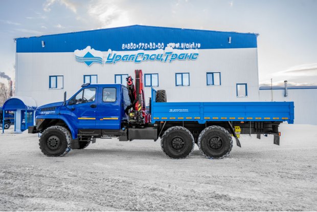 Бортовой с КМУ ИМ-150N УСТ 5453 Урал NEXT 4320-72, сдвоенная кабина