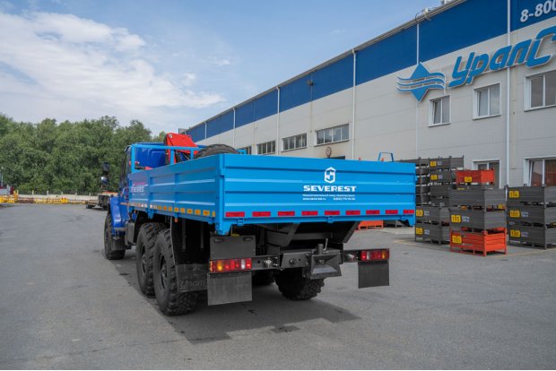 Автомобиль бортовой с КМУ ИМ-55 УСТ 5453 Урал NEXT 4320-72, сдвоенная кабина