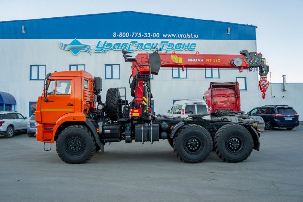 Седельный тягач с КМУ ИТ-150 (тросовый)