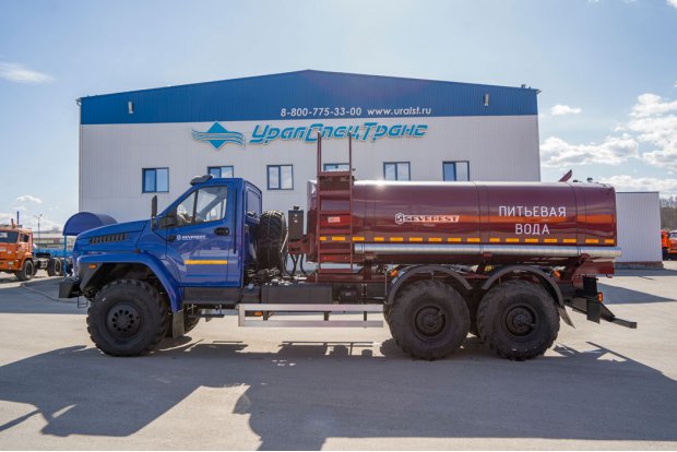 Автоцистерна для воды АЦПТ-10НО УСТ 5453 Урал NEXT 4320-6951-72 насос, обогрев