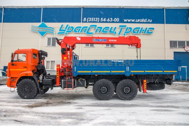 Бортовой Камаз с КМУ Kanglim KS-2056H