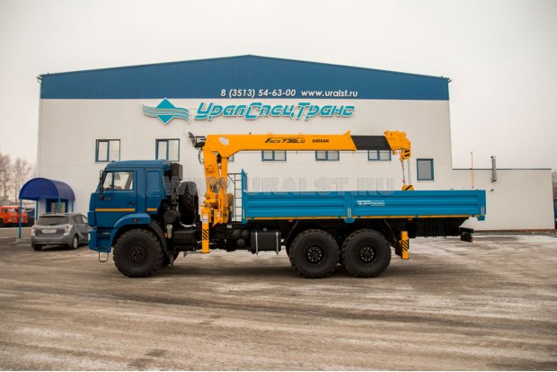 Бортовой с КМУ Soosan SCS736 УСТ 5453 Камаз 43118