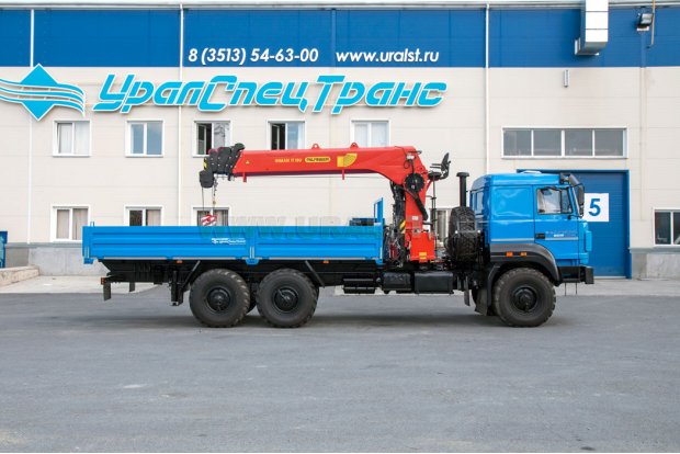 Бортовой с КМУ ИТ-180 (тросовый) УСТ 5453 Урал 4320-4971-80 сп.м