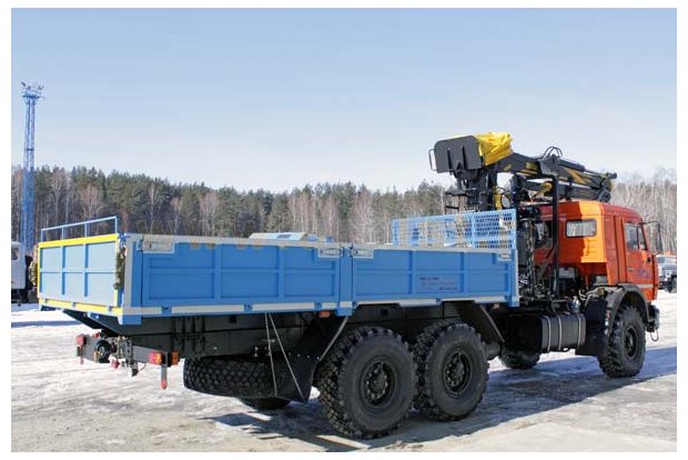 Бортовой автомобиль с КМУ ОМТ-97М УСТ 54531 Камаз 43118