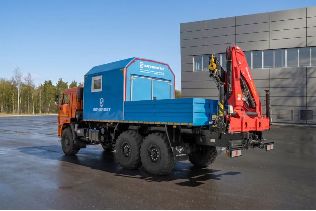Автофургон ПАРМ с КМУ ИМ-150N на шасси Камаз 43118 сп.м. 