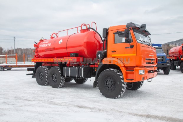 Автоцистерна вакуумная для нефтепродуктов АКН-11-ОД КО УСТ 5453 Камаз 43118-50, доработка под ДОПОГ