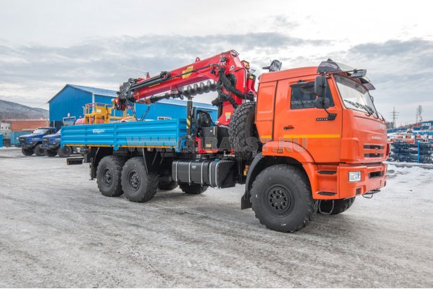 Автомобиль бортовой с КМУ ИТ-200 (тросовый, люлька, бур) УСТ 54531J Камаз 43118-50 сп.м.