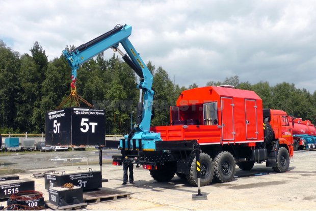 ПАРМ Камаз с грузовой платформой с КМУ ИМ-180 УСТ-5453