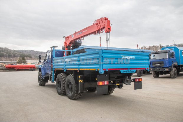 Автомобиль бортовой с КМУ KS-1256G-II УСТ 54534V Урал 4320-74Е5И06, сдвоен. кабина