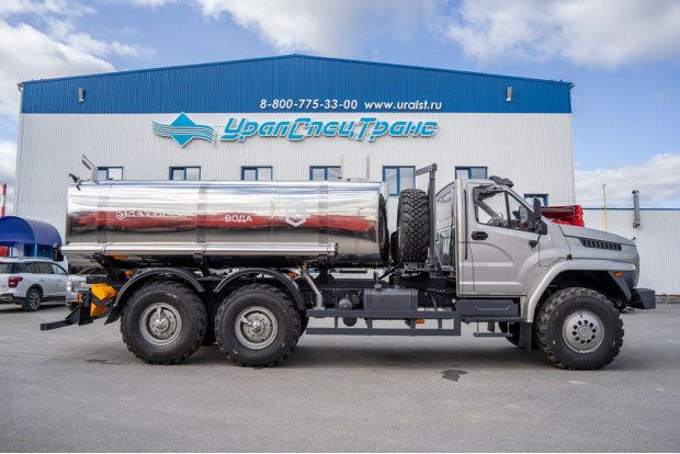 Автоцистерны для питьевой воды  АЦПТ-10НО УСТ 5453 Урал NEXT 4320-6951-74 насос, обогрев, нерж/нерж