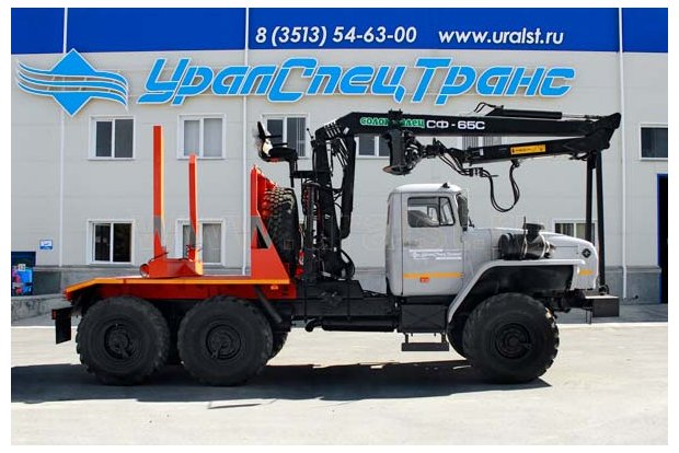 Лесовоз с ГМ СФ-65С Урал 5557-60T5