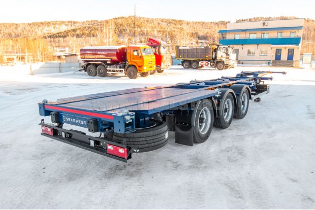 Полуприцеп контейнеровоз ППК 32-32Л-12 SEVEREST высота ССУ 1100 мм, универсальный, дисковые тормоза