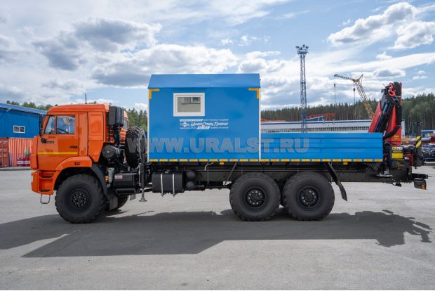 Автофургон ПАРМ с КМУ Palfinger PК 13.501 SLD1 (Палфингер) УСТ 5453 Камаз 43118 сп.м.