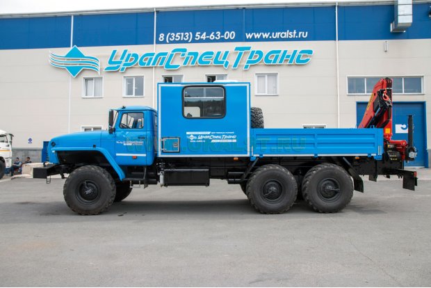 ГПА 3+2 мест открытый кузов Урал 4320-60М с КМУ Palfinger PK-15500 УСТ-5453