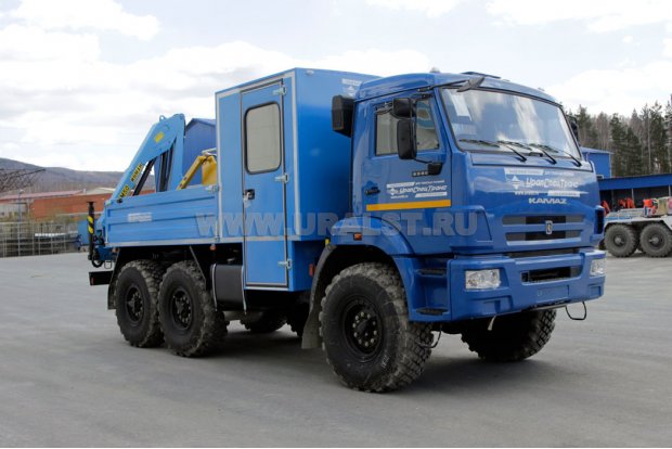 ГПА 4+2 откр. с КМУ ИМ-55 с люлькой УСТ 5453 Камаз 5350-66(D5)
