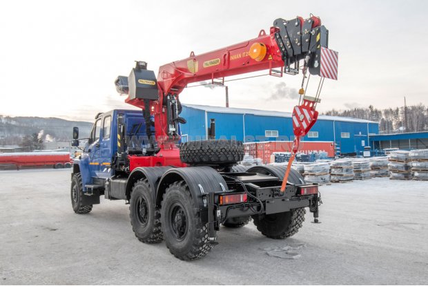 Седельный тягач с КМУ ИТ-200 (тросовый) УСТ 5453 Урал NEXT 4320-6981-74, сдвоен. кабина