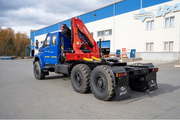Седельный тягач с КМУ ИМ-150N УСТ 5453 Урал NEXT 4320-6981-72, сдвоен. кабина