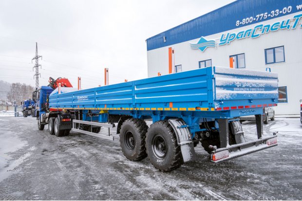 Седельный тягач УСТ 5453 с КМУ ИМ-180 SHACMAN SX32586V385 (6х6) + Полуприцеп бортовой ППБ 20Б-21-12К 
