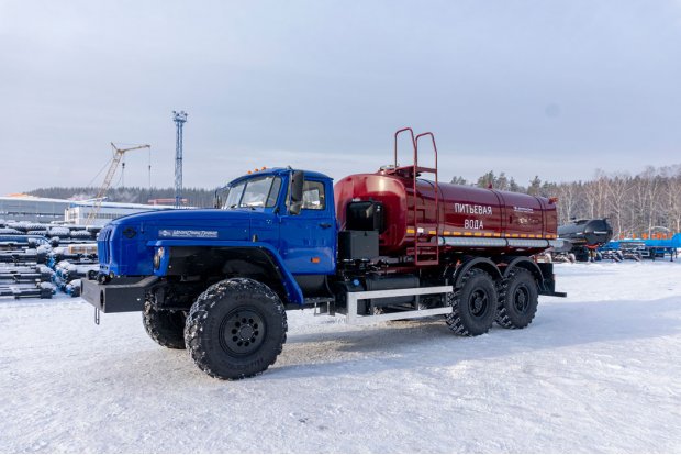 Автоцистерна для воды АЦПТ-10НО УСТ 5453 Урал 4320-1951-60 насос, обогрев