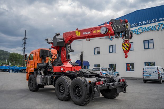 Седельный тягач с КМУ ИТ-200 (тросовый) УСТ 5453 Камаз 43118 сп.м