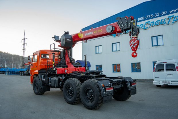 Седельный тягач с КМУ ИТ-150 (тросовый)