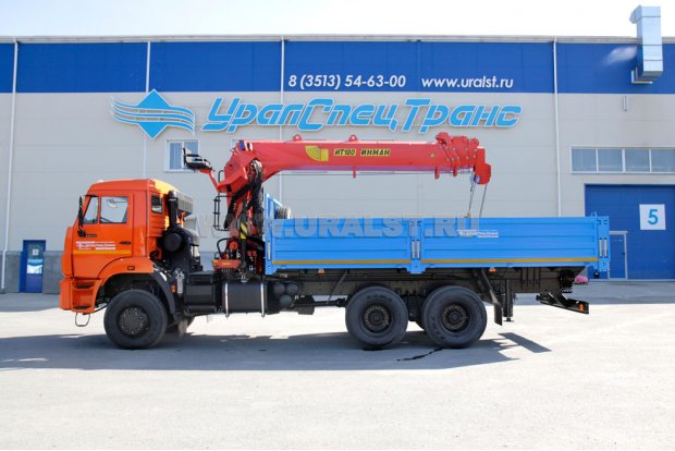 Бортовой с КМУ ИТ-180 (тросовый) УСТ 5453 Камаз 65111-50