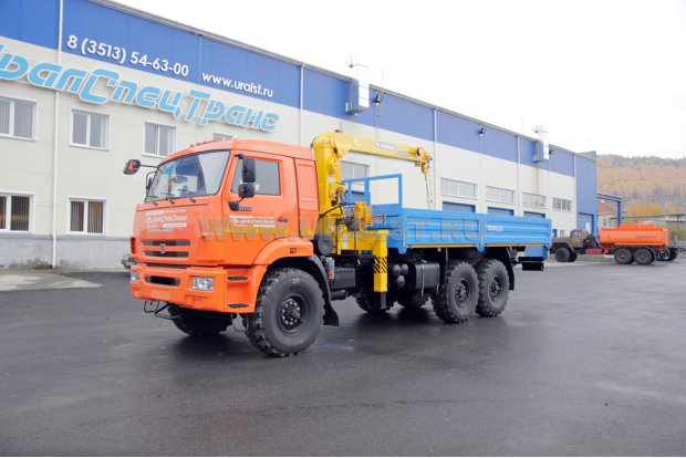 Бортовой с КМУ Soosan SCS513 (тросовый) УСТ 5453 Камаз 43118