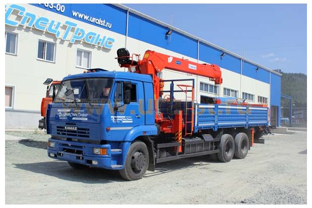 Бортовой Камаз с КМУ Kanglim KS-1256G-II