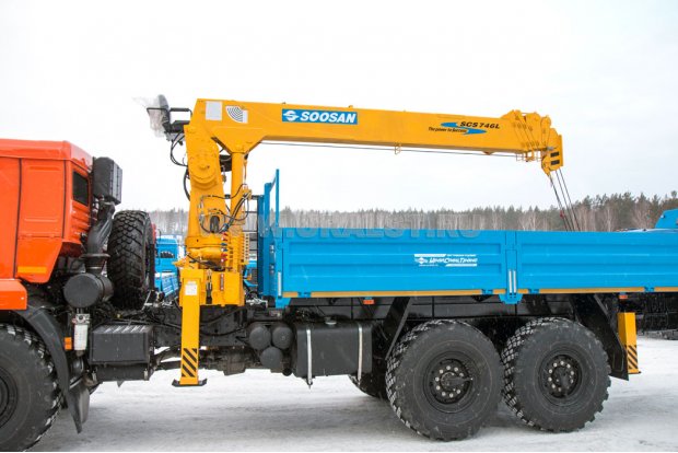 Бортовой с КМУ Soosan SCS746 УСТ 5453 Камаз 43118